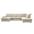 Ecksofa PAULINE Eckcouch Funktionssofa mit Bettkasten Schlaffunktion und Relaxfunktion - Creme
