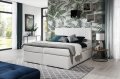 Boxspringbett PARIS Bett Hotelbett mit zwei Bettkasten gepolstertes Bett Weiß