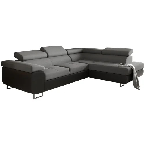 Ecksofa Antonia Hellgrau/Schwarz