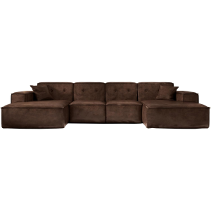 Ecksofa LUGA U L 379 cm mit Knöpfen – Stilvolle Polsterecke aus GOBI-Stoff, bequem und geräumig (Gobi 04)
