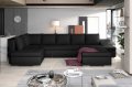 Ecksofa GIOVANNI mit Schlaffunktion und Bettkasten schwarz
