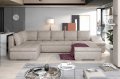 Ecksofa GIOVANNI mit Schlaffunktion und Bettkasten creme