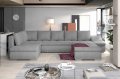 Ecksofa GIOVANNI mit Schlaffunktion und Bettkasten grau