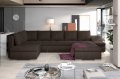 Ecksofa GIOVANNI mit Schlaffunktion und Bettkasten dunkelbraun