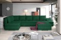 Ecksofa GIOVANNI mit Schlaffunktion und Bettkasten flaschengrun