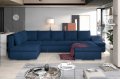 Ecksofa GIOVANNI mit Schlaffunktion und Bettkasten dunkelblau