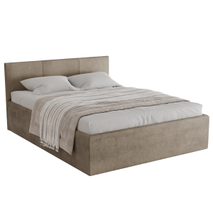 Polsterbett Dona 160x200 cm – modernes Doppelbett mit Bettkasten & gepolstertem Kopfteil - Beige (Noble 02)