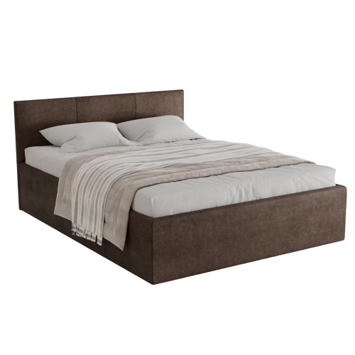Polsterbett Dona 160x200 cm – modernes Doppelbett mit Bettkasten & gepolstertem Kopfteil - Mokka Braun (Noble 16)