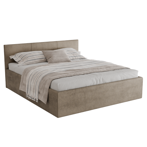 Polsterbett Dona 180x200 cm – modernes Doppelbett mit Bettkasten & gepolstertem Kopfteil - Beige (Noble 02).png