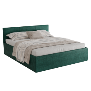 Polsterbett Dona 180x200 cm – modernes Doppelbett mit Bettkasten & gepolstertem Kopfteil - Flaschengrün (Noble 37)