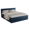 Polsterbett Dona 180x200 cm – modernes Doppelbett mit Bettkasten & gepolstertem Kopfteil - Dunkelblau (Noble 77)