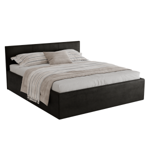 Polsterbett Dona 180x200 cm – modernes Doppelbett mit Bettkasten & gepolstertem Kopfteil - Dunkelgrau (Noble 95)