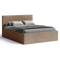 Polsterbett RETTAN 180x200 cm – modernes Doppelbett mit Bettkasten & gepolstertem Kopfteil - Dunkelbeige (Noble 09).png