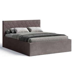 Polsterbett Radius 160x200 cm – modernes Doppelbett mit Bettkasten & gepolstertem Kopfteil - Cappucino Braun (Noble 15)