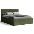 Polsterbett Radius 180x200 cm – modernes Doppelbett mit Bettkasten & gepolstertem Kopfteil - Olive (Noble 38)