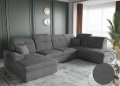 BONO U  Ecksofa mit Schlaffunktion und Bettkasten - Anthracite
