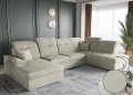 BONO U  Ecksofa mit Schlaffunktion und Bettkasten - Beige