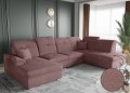 BONO U  Ecksofa mit Schlaffunktion und Bettkasten - Rose