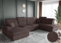 BONO U  Ecksofa mit Schlaffunktion und Bettkasten - Chocolate