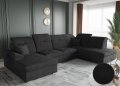 BONO U  Ecksofa mit Schlaffunktion und Bettkasten - Schwarz