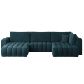 Ecksofa BONITO mit Bettkasten Schlaffunktion upholstered - Petrolblau (Velvetmat 40)
