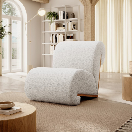 Sessel Gepolstert Boucle MONA I Sessel dekorativer Lounge-Sessel