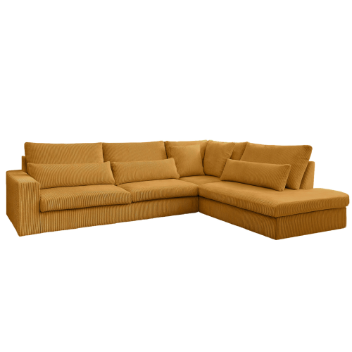 Ecksofa SVEN – modernes Sofa in L-Form 315x245 cm, freistehend, bequem und stilvoll - Senf
