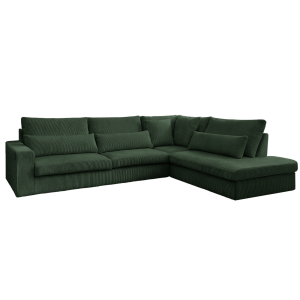 Ecksofa SVEN – modernes Sofa in L-Form 315x245 cm, freistehend, bequem und stilvoll - Dunkelgrün (Poso 14)
