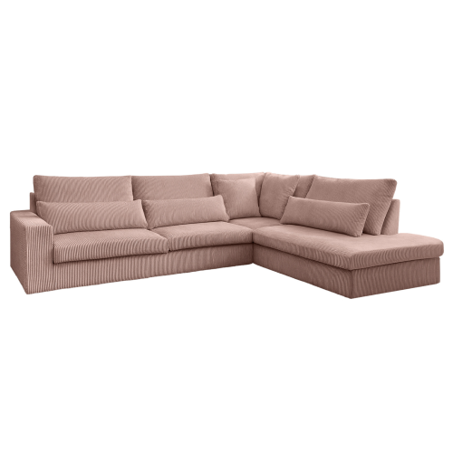 Ecksofa SVEN – modernes Sofa in L-Form 315x245 cm, freistehend, bequem und stilvoll - Rosa