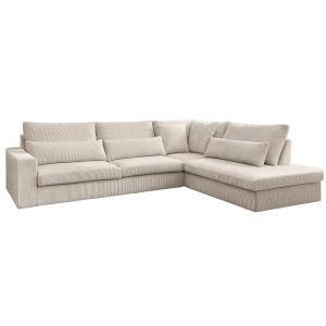 Ecksofa SVEN – modernes Sofa in L-Form 315x245 cm, freistehend, bequem und stilvoll - Creme (Poso 100)