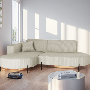 Parma Studio Hills – Ecksofa L-Form, Metallfüße, HR-Schaum & hoher Komfort - Sand, Creme (Scala 03)