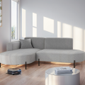 Parma Studio Hills – Ecksofa L-Form, Metallfüße, HR-Schaum & hoher Komfort - Hellgrau (Quelle 83)