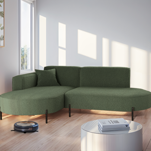 Parma Studio Hills – Ecksofa L-Form, Metallfüße, HR-Schaum & hoher Komfort - Dunkelgrün (Quelle 37)