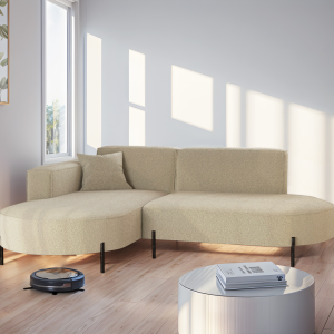 Parma Studio Hills – Ecksofa L-Form, Metallfüße, HR-Schaum & hoher Komfort - Creme Beige (Quelle 06) 