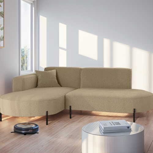 Parma Studio Hills – Ecksofa L-Form, Metallfüße, HR-Schaum & hoher Komfort - Beige, Hellbraun (Quelle 18)