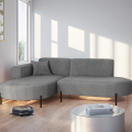 Parma Studio Hills – Ecksofa L-Form, Metallfüße, HR-Schaum & hoher Komfort - Dunkelgrau (Noel 26)