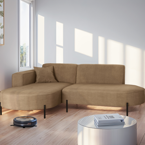 Parma Studio Hills – Ecksofa L-Form, Metallfüße, HR-Schaum & hoher Komfort - Braun (Noel 01)
