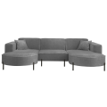 PARMA U HILLS Ecksofa – Sofa mit Stoff Noel, modernes Design, 299 cm - Dunkelgrau (Noel 26)