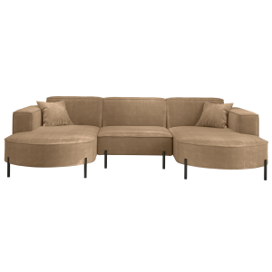 PARMA U HILLS Ecksofa – Sofa mit Stoff Noel, modernes Design, 299 cm - Braun (Noel 01)