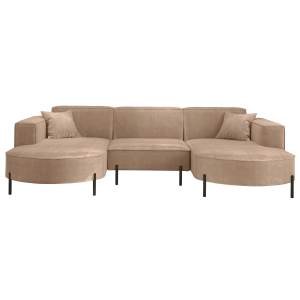 PARMA U HILLS Ecksofa – Sofa mit Stoff Noel, modernes Design, 299 cm - Beige (Noel 17)