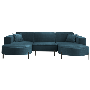PARMA U HILLS Ecksofa – Sofa mit Stoff Noel, modernes Design, 299 cm - Dunkelblau (Noel 16)