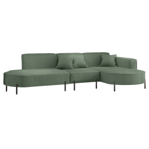 Parma Hills L – elegantes Ecksofa in L-Form mit hohen Beinen und Scala-Stoff - Forest, Grün