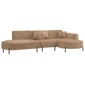 Parma Hills L – elegantes Ecksofa in L-Form mit hohen Beinen und Velours Noel - Braun (Noel 01)