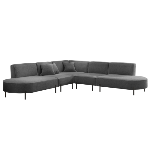 PARMA Corner HILLS Ecksofa – modernes Design, Komfort & Bouclé Stoff - Dunkelgrau (Quelle 92).png