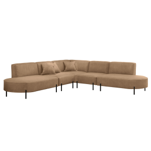 PARMA Corner HILLS Ecksofa – luxuriöser Velours NOEL mit Schattierungseffekt - Braun (Noel 01)