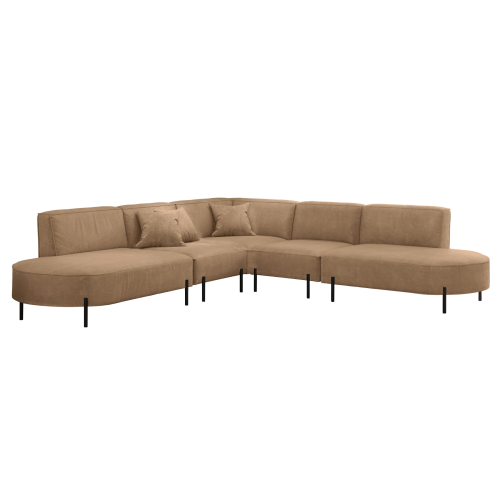 PARMA Corner HILLS Ecksofa – luxuriöser Velours NOEL mit Schattierungseffekt - Braun (Noel 01)