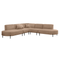 PARMA Corner HILLS Ecksofa – luxuriöser Velours NOEL mit Schattierungseffekt - Beige (Noel 17)