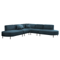 PARMA Corner HILLS Ecksofa – luxuriöser Velours NOEL mit Schattierungseffekt - Dunkelblau (Noel 16)