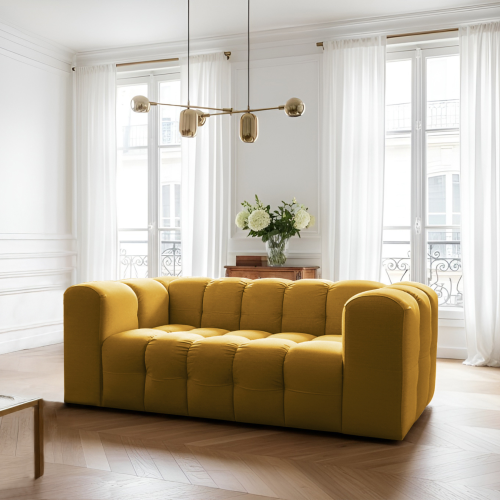 BALOO Sofa 2-Sitzer 200 cm – modernes Design & Komfort – Senf (Tiffany 08)