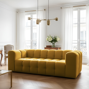 BALOO 3-Sitzer Sofa, Modernes Design & luxuriöser Komfort für dein Wohnzimmer - Senf (Tiffany 08)